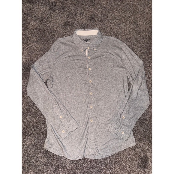 The Normal Brand Men's Grey Long Sleeve Button-Down Shirt - Picture 1 of 8